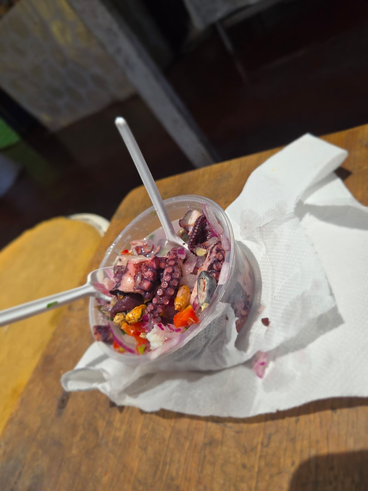 Fresh octopus ceviche in Arica