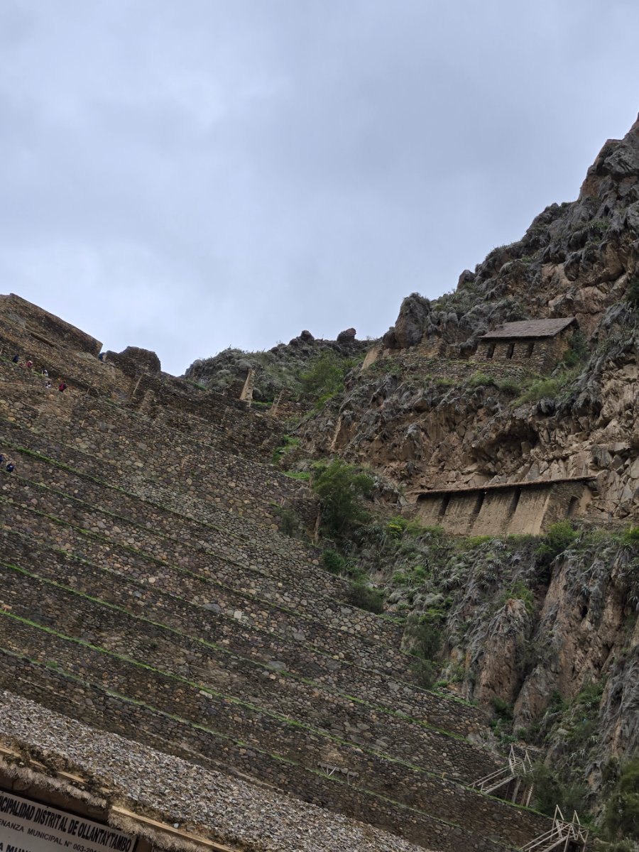 A series of images showing the vast Inca ruins and terraces at Pisaq, with the author present